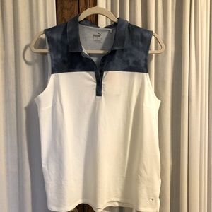 Puma Tie Dye Blocked Sleeveless Polo